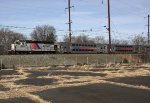 NJT 4302 heads west with a shop move of 3 coahes